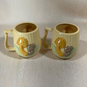 Merry Mushroom Arnels 70s~Mid Century Modern~Ceramic Mushroom Coffee Mugs